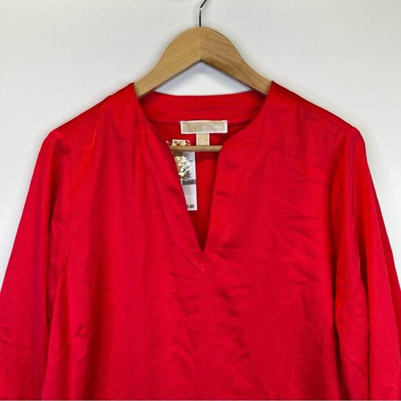 Michael Kors V-Neck Long Sleeve Tunic top dark coral - 1X - Picture 2 of 8